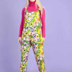 LUCY AND YAK COLORFUL FLORAL DUNGAREES L-30